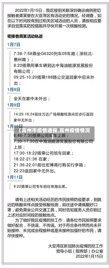 【高州市疫情通报,高州疫情情况】-第3张图片