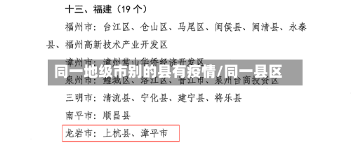 同一地级市别的县有疫情/同一县区-第1张图片
