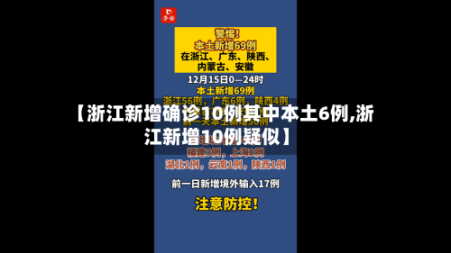 【浙江新增确诊10例其中本土6例,浙江新增10例疑似】-第1张图片