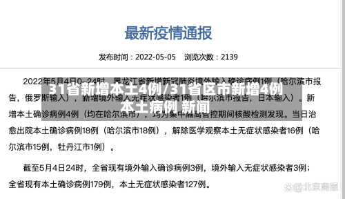 31省新增本土4例/31省区市新增4例本土病例 新闻-第1张图片
