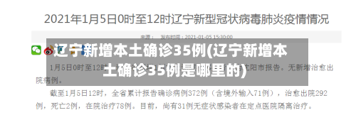 辽宁新增本土确诊35例(辽宁新增本土确诊35例是哪里的)-第2张图片