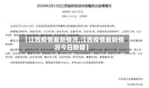 【江西疫情最新情况,江西疫情最新情况今日新增】-第1张图片