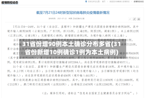 31省份增90例本土确诊分布多省(31省份新增10例确诊1例为本土病例)-第1张图片