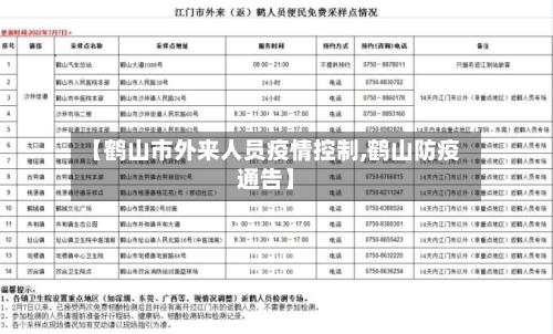 【鹤山市外来人员疫情控制,鹤山防疫通告】-第1张图片