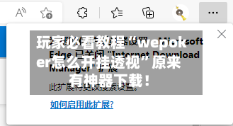 玩家必看教程“wepoker怎么开挂透视”原来有神器下载！-第2张图片