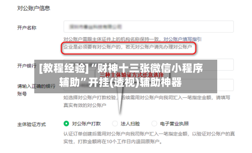 [教程经验]“财神十三张微信小程序辅助	”开挂(透视)辅助神器-第1张图片