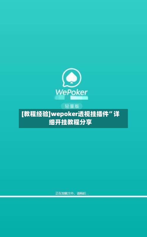 [教程经验]wepoker透视挂插件”详细开挂教程分享-第2张图片