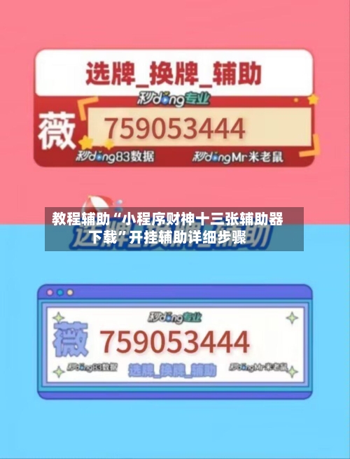 教程辅助“小程序财神十三张辅助器下载”开挂辅助详细步骤-第2张图片