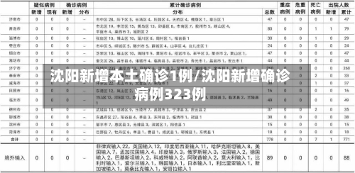 沈阳新增本土确诊1例/沈阳新增确诊病例323例-第1张图片