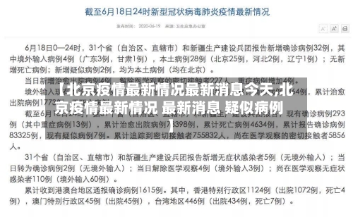 【北京疫情最新情况最新消息今天,北京疫情最新情况 最新消息 疑似病例】-第2张图片