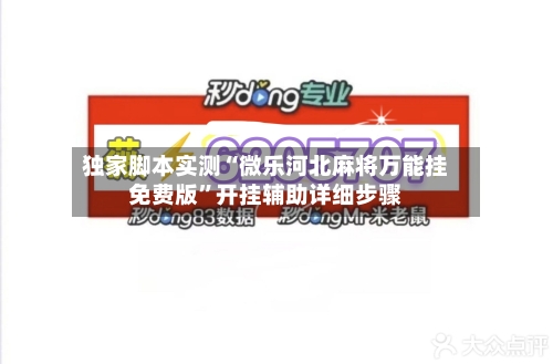 独家脚本实测“微乐河北麻将万能挂免费版	”开挂辅助详细步骤-第2张图片