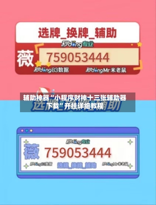 辅助神器“小程序财神十三张辅助器下载	”开挂详细教程-第1张图片