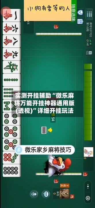 实测开挂辅助“微乐麻将万能开挂神器通用版(透视)”详细开挂玩法-第1张图片