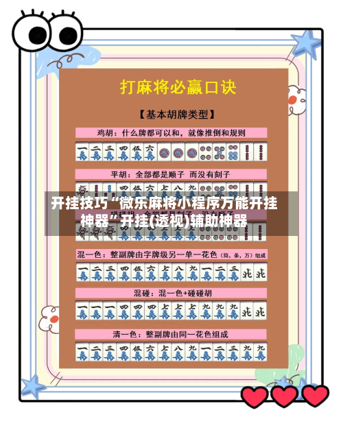 开挂技巧“微乐麻将小程序万能开挂神器”开挂(透视)辅助神器-第2张图片