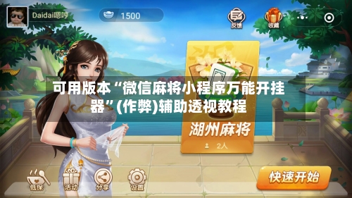 可用版本“微信麻将小程序万能开挂器”(作弊)辅助透视教程-第2张图片