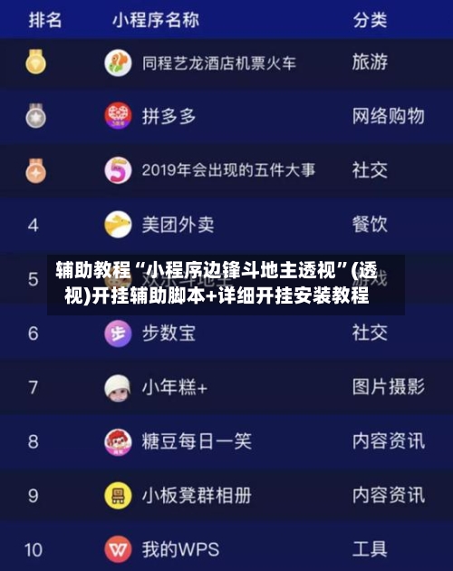 辅助教程“小程序边锋斗地主透视”(透视)开挂辅助脚本+详细开挂安装教程-第1张图片