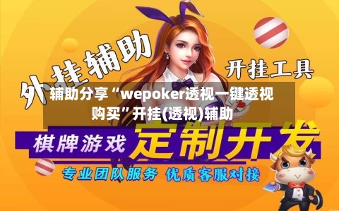 辅助分享“wepoker透视一键透视购买”开挂(透视)辅助-第2张图片