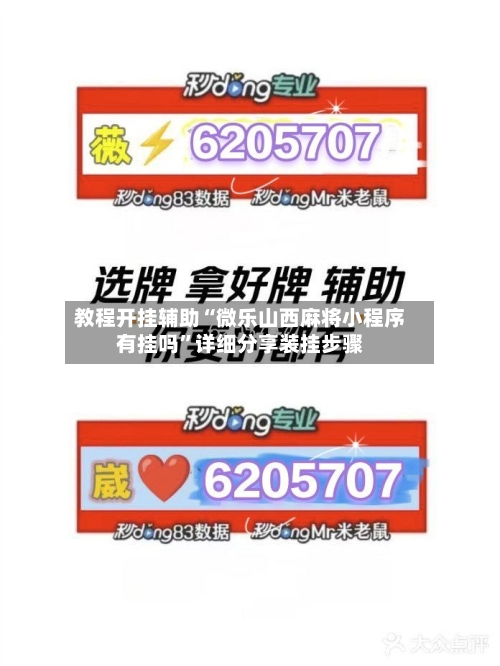 教程开挂辅助“微乐山西麻将小程序有挂吗”详细分享装挂步骤-第1张图片