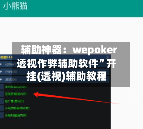 辅助神器：wepoker透视作弊辅助软件”开挂(透视)辅助教程-第1张图片